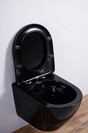 Esbano Унитаз Azalea подвесной безободковый черный – фотография-10