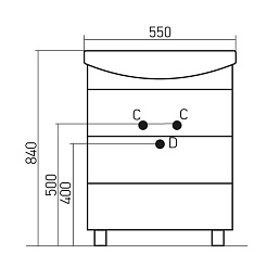 Mixline Тумба с раковиной Диамант 55 – фотография-2