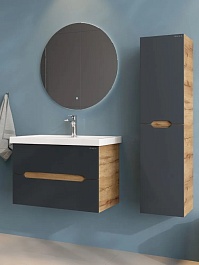 Onika Шкаф пенал Айленд 30 подвесной графит/дуб крафт золотой – фотография-5