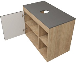 Teymi Тумба с раковиной Nura 80 Helmi Solli 60 подвесная дуб/графит – фотография-7