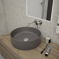 Teymi Раковина накладная Lina D41 T50196 графит матовый – фотография-6