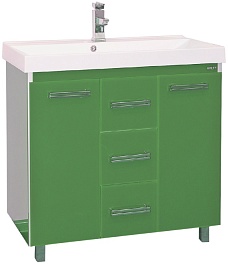 Misty Тумба с раковиной Джулия QVATRO 90, 3 ящика, салатовая – фотография-1