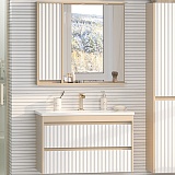 Brevita Мебель для ванной Balaton 90 L подвесная белая/бежевая