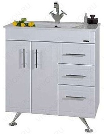 Водолей Мебель для ванной "Ницца D 75" белая,  умывальник Elen – фотография-2