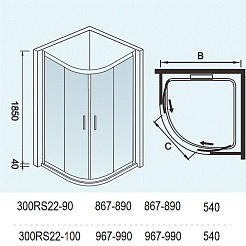 WeltWasser Душевое ограждение WW300 300RS22-100 – фотография-3