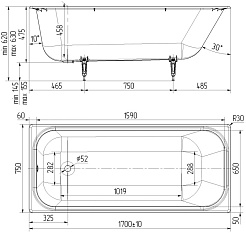 Maroni Ванна чугунная Aura 170х75 – фотография-3