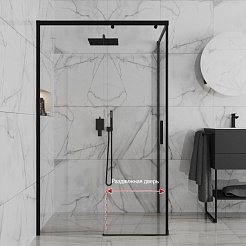 Paini Душевой уголок Dax 120х80 84YO12080 черный (YO) – фотография-3