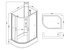 Taliente Душевая кабина 120/80 TA-128CW(R) – фотография-3