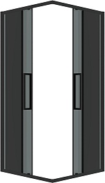 Grossman  Душевой уголок Cosmo 90x90x195 профиль черный матовый стекло тонированное – фотография-2