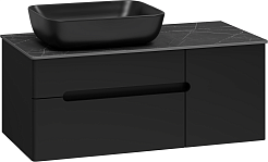Misty Тумба с раковиной Роял 100 подвесная черная матовая – фотография-4
