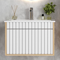 Onika Мебель для ванной Дайлер 60 подвесная белая/дуб сонома – фотография-5