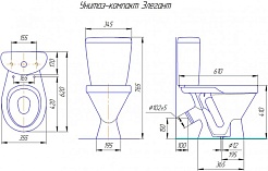 Rosa Унитаз-компакт "Элегант" чёрный – фотография-3