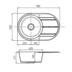 Акватон Кухонная мойка Амира серый шелк – фотография-3