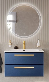 BelBagno Мебель для ванной Eco Cer-N 80 CZR-8073-80 sapfiro ручки сатиновое золото – фотография-1