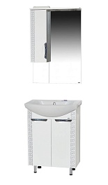 Misty Зеркало-шкаф Престиж 60 L белый/серебряная патина – фотография-6