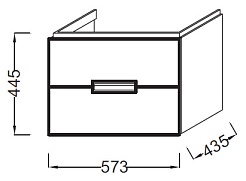 Jacob Delafon Тумба с раковиной "Reve 60" дымчатая, 2 ящика – фотография-6