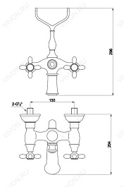 Timo Смеситель Ritz 0144Y с керамическими ручками – фотография-2