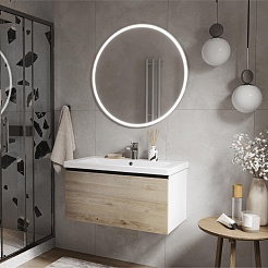 Vigo Тумба с раковиной Cross 800-0-1 подвесная дуб давос натуральный – фотография-8