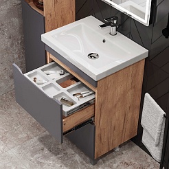 Vigo Тумба под раковину Wave 600-0-2 дуб золотой – фотография-8