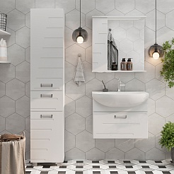 Volna Зеркальный шкаф Joli 70 L белый – фотография-8