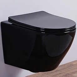 Esbano Унитаз Azalea подвесной безободковый черный – фотография-1