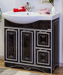 Sanflor Мебель для ванной Адель 82 R венге, патина серебро – фотография-2