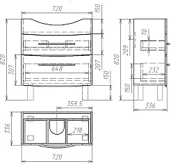 Owl 1975 Мебель для ванной Vessla stor 75 – фотография-7