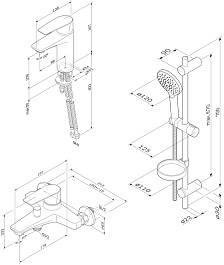 Am.Pm Набор смесителей для ванны Gem F40990A00 с душевым гарнитуром – фотография-10