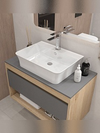 Teymi Раковина накладная в ванную Aina 55/41 глянцевый белый T50006 – фотография-7