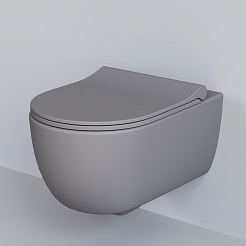 Ambassador Унитаз Abner подвесной безободковый серый матовый – фотография-3