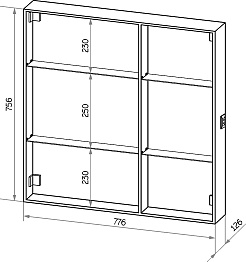 Mixline Зеркальный шкаф Аккорд Женева 80 L белый – фотография-7