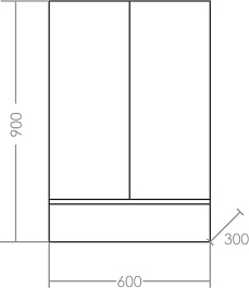 СанТа Навесной шкаф Марс 60x90 над стиральной машиной белый/янтарное дерево – фотография-8