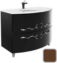 Водолей Тумба с раковиной Бернарди 106 Шоколад	 – фотография-1