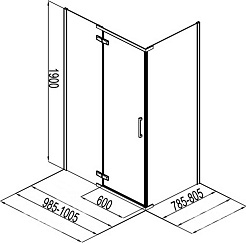 Aquanet  Душевой уголок Logic 100x80 RC1000 AE32-S-100x80U-CT – фотография-3