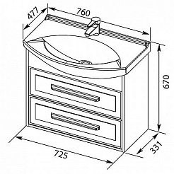 Aquanet Мебель для ванной Остин 75 белая – фотография-5