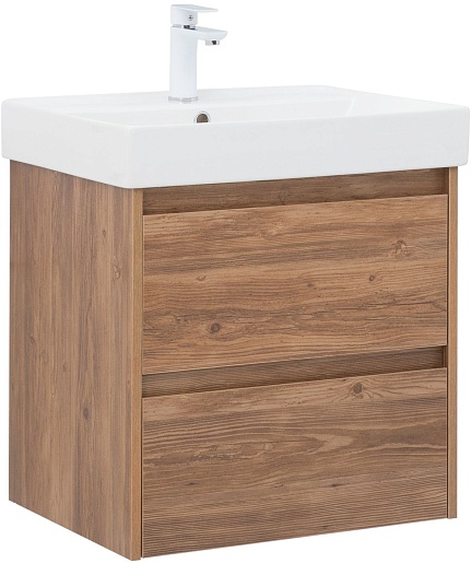 Aquanet Тумба под раковину Nova Lite 60 подвесная дуб шоколадный – фото-1