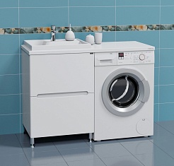 СанТа Тумба с раковиной под стиральную машину Лондон 59 L белая – фотография-2