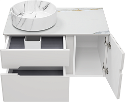 Brevita Тумба под раковину Pallisandro 80 L подвесная серая матовая – фотография-5