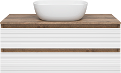Brevita Тумба с раковиной Dakota 100 подвесная дуб галифакс олово/белая – фотография-1