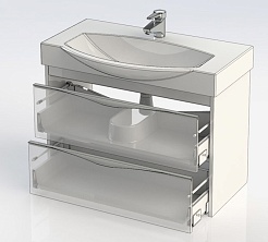 Aquanet Тумба с раковиной "Франка 85" белая – фотография-8