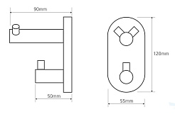 Bemeta Крючок двойной хром Omega 104405222 – фотография-2