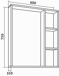 Grossman Мебель для ванной Флай 60 дуб сонома/серая – фотография-7