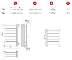 Terminus Полотенцесушитель водяной Анкона сп П8 500x801 – фотография-3