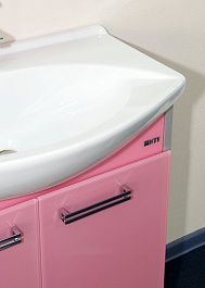 Misty Тумба с раковиной Джулия 75 подвесная розовая – фотография-7