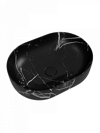 Teymi Раковина накладная в ванную Solli 48 artceramic мрамор чёрный матовый T50387 – фотография-3