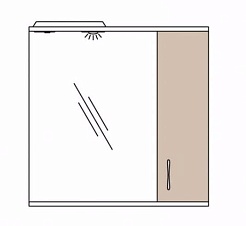 Какса-а Зеркальный шкаф Венге 55 R – фотография-4