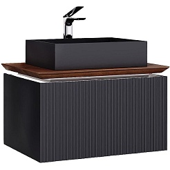 Jorno Тумба под раковину Strong 80 с подсветкой антрацит – фотография-1