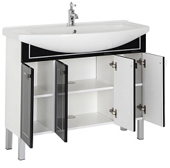 Aquanet Мебель для ванной "Честер 105" черный/серебро – фотография-8