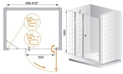 Cezares Душевая дверь в нишу TRIUMPH-D-B-11-30+60-P-Cr-L – фотография-5