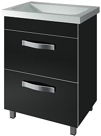 Какса-а Тумба для умывальника Хилтон 60 напольная, черная – фотография-1